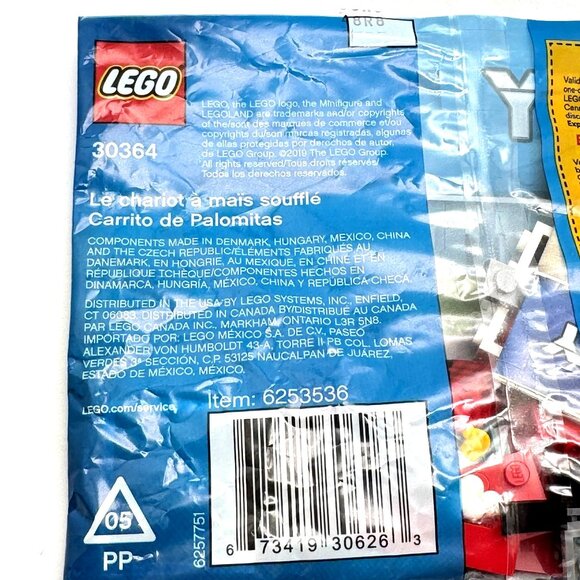 LEGO City Popcorn Cart 30364 NEW Sealed Building Toy 43 Pieces Collectible Set - Picture 4 of 6